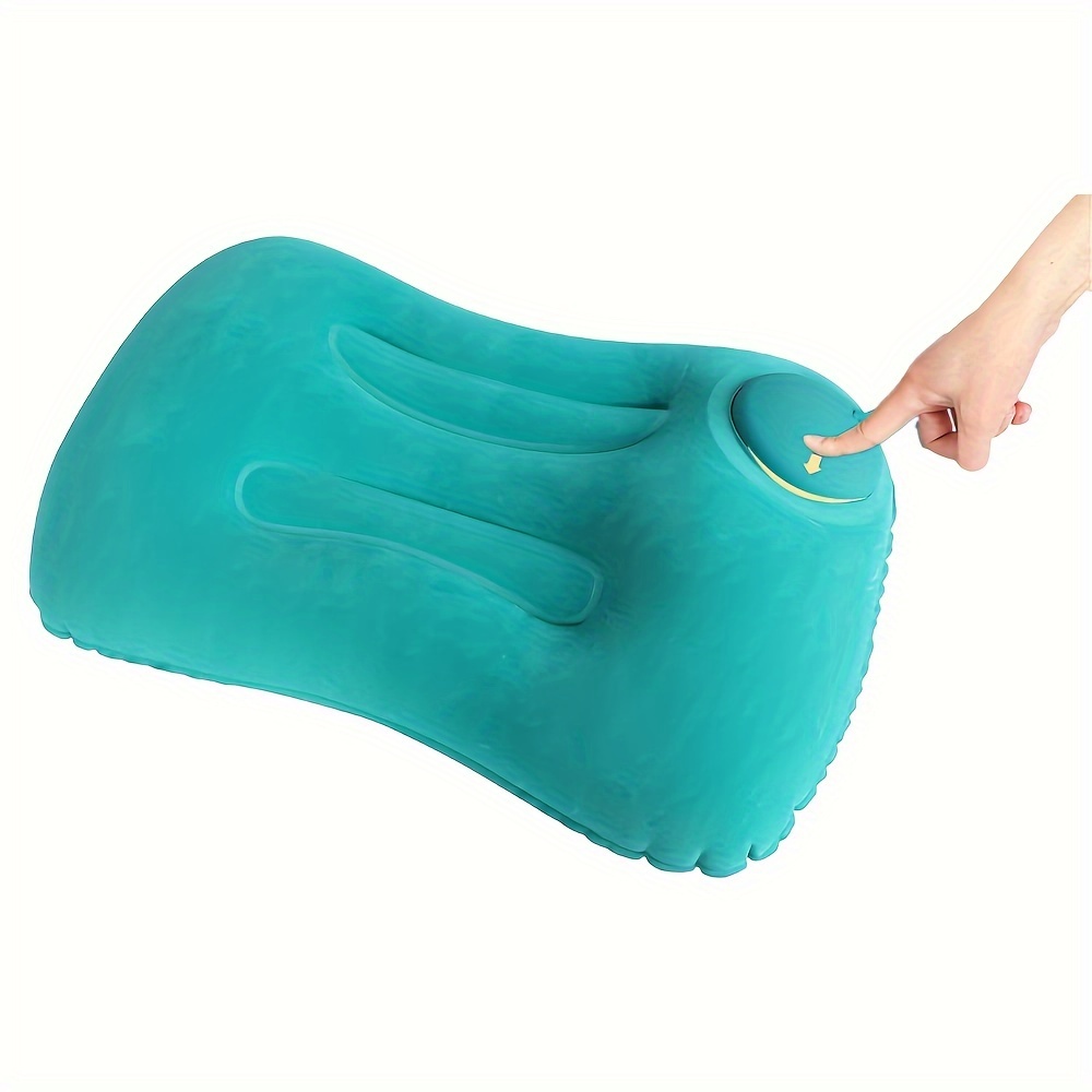 E-shop 1 Stück quadratisches Plüsch-Kissen, tragbare Nackenstütze mit Selbstauflaufunktion – ideal für Outdoor-Reisen und Camping