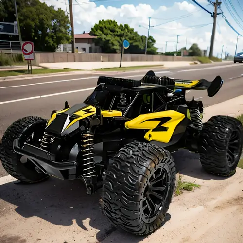 rc all terrain car all terrain monster truck with 2 rechargeable batteries and colored lights with led headlights 30 km h high toys suitable for boys birthday presents christmas