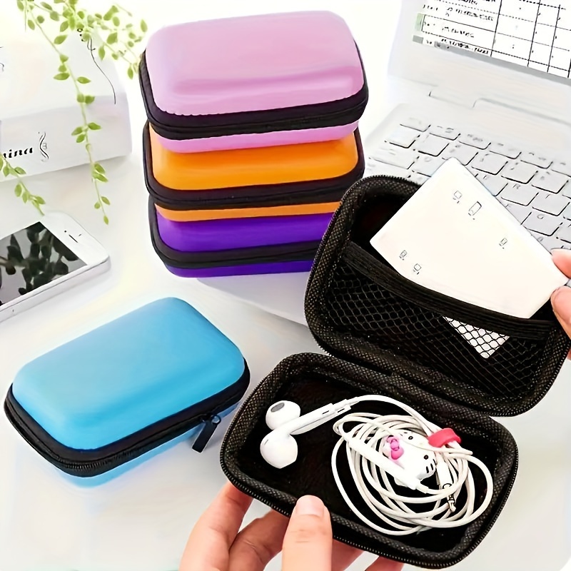 

1pc Travel Mini Portable Earphone Bag Coin Purse Storage Box Jewelry Accessory Box