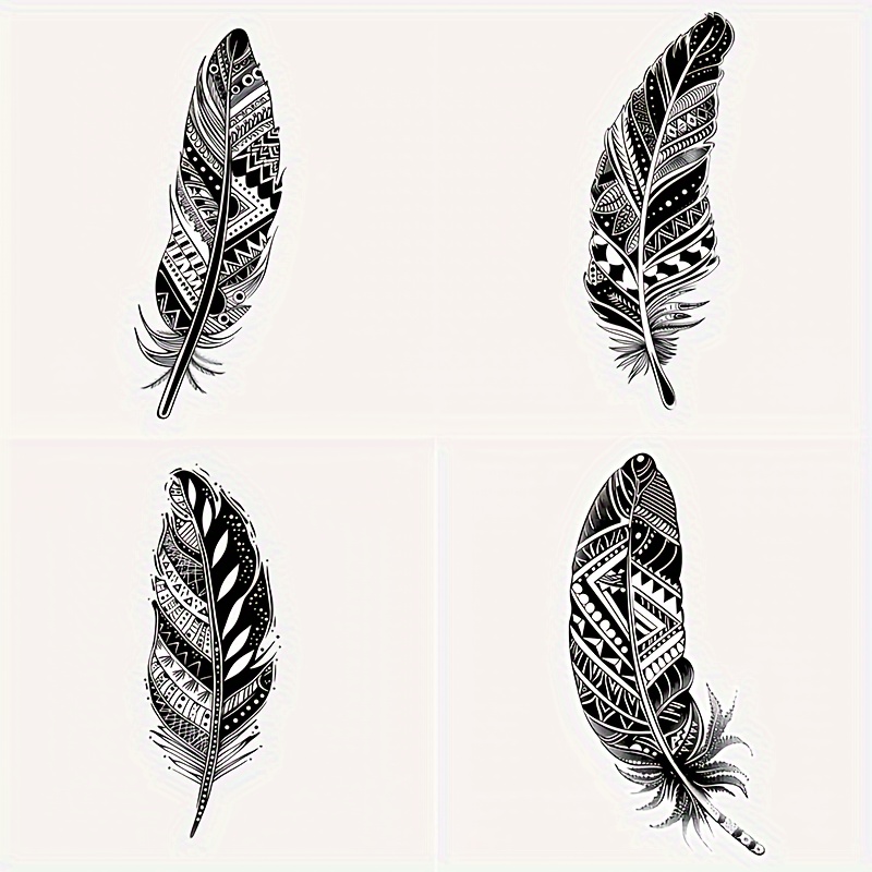 

Tribal Feather Decals Pack, High- Plastic Adhesive Stickers, -resistant Motorcycle & Car Bumper Stickers, Vehicle Body Decor