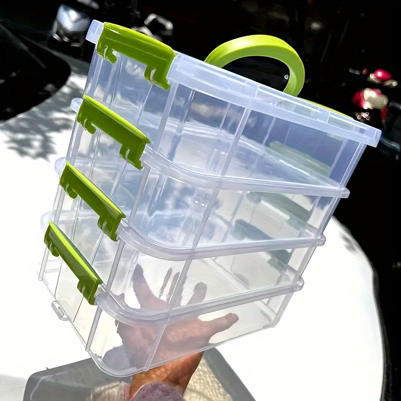 

4- Clear Plastic Organizer - , Portable Box For - Safe Container For , & , Desk & Drawer Organizer For