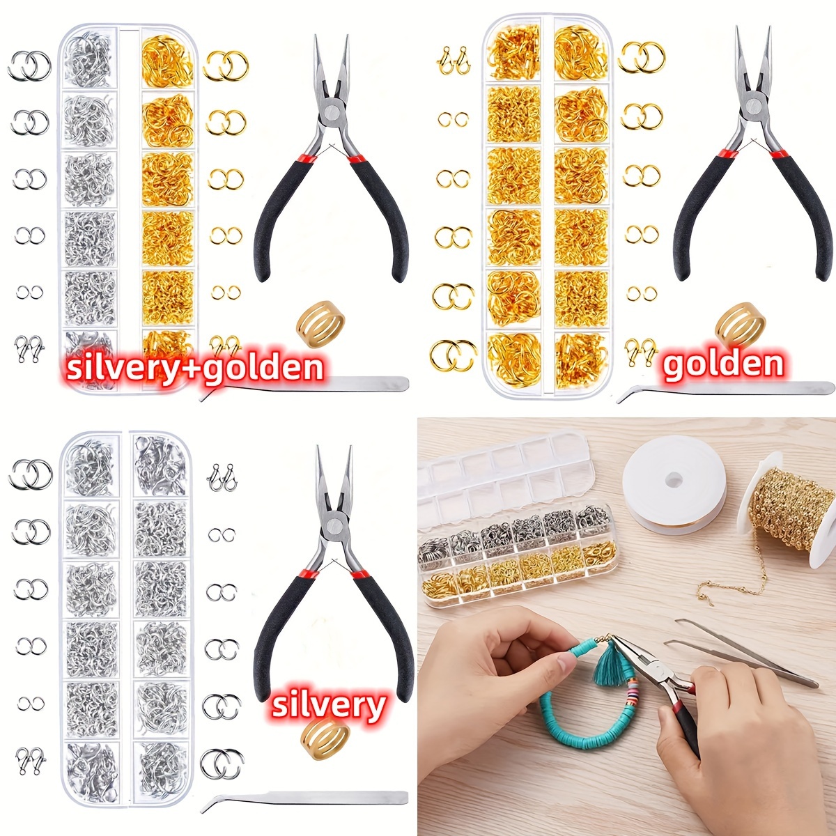 

1200pcs Jewelry Making Kit 3 , & For Diy And Necklaces - Set For Beginners