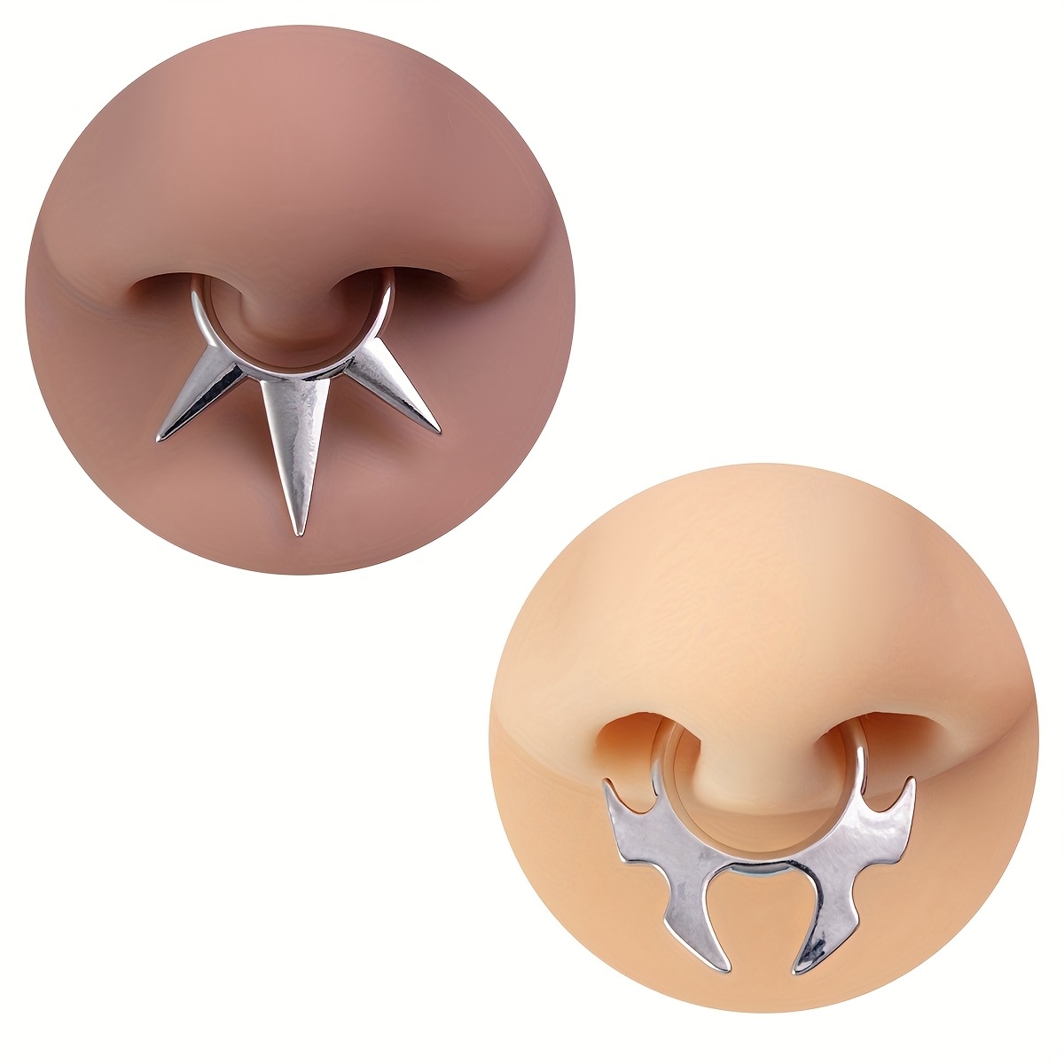 Unisex 2/3pcs Stainless Steel Horseshoe Nose Ring Set
