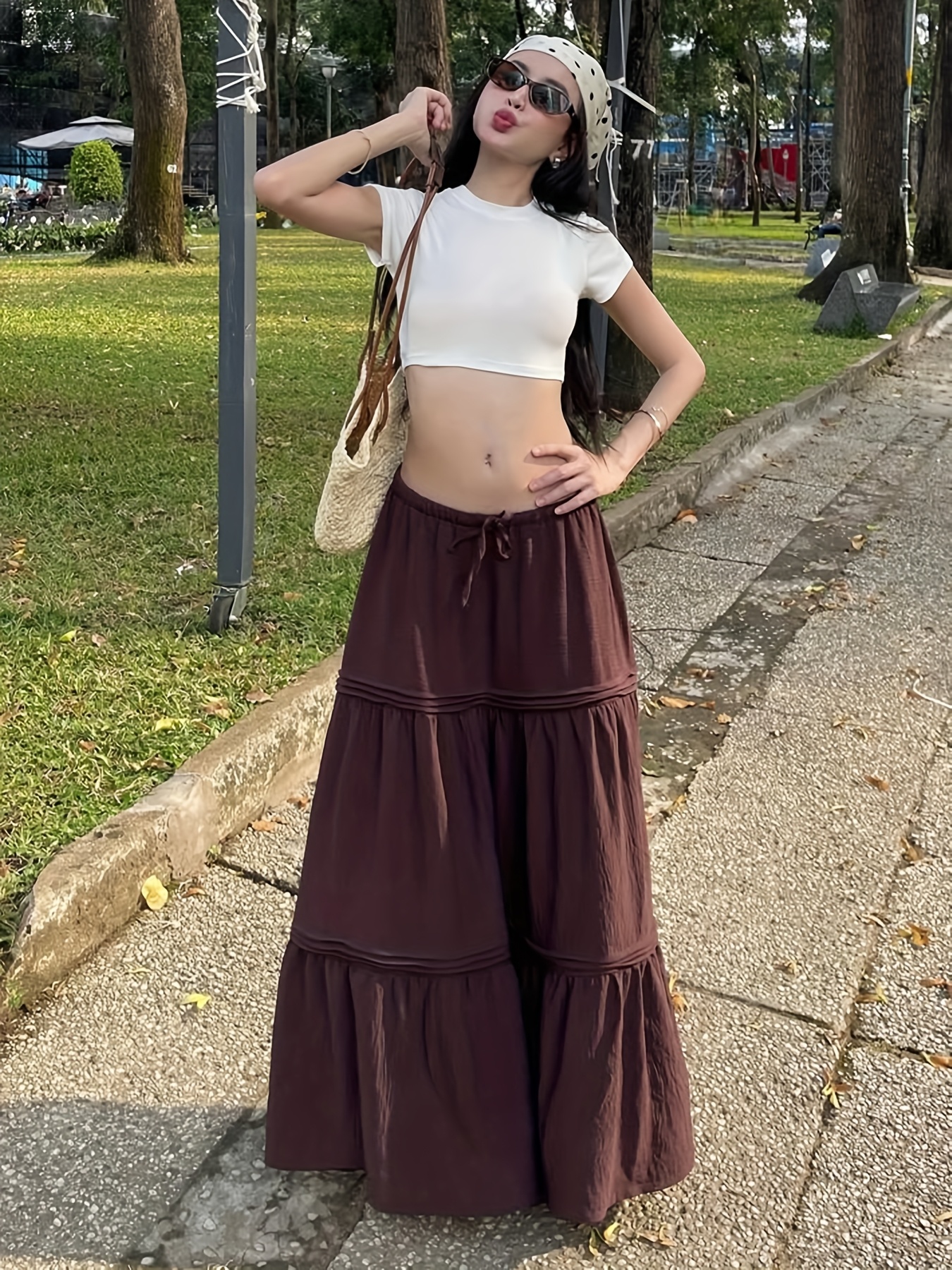sassygals brown lace multi layer skirt low - Temu Canada