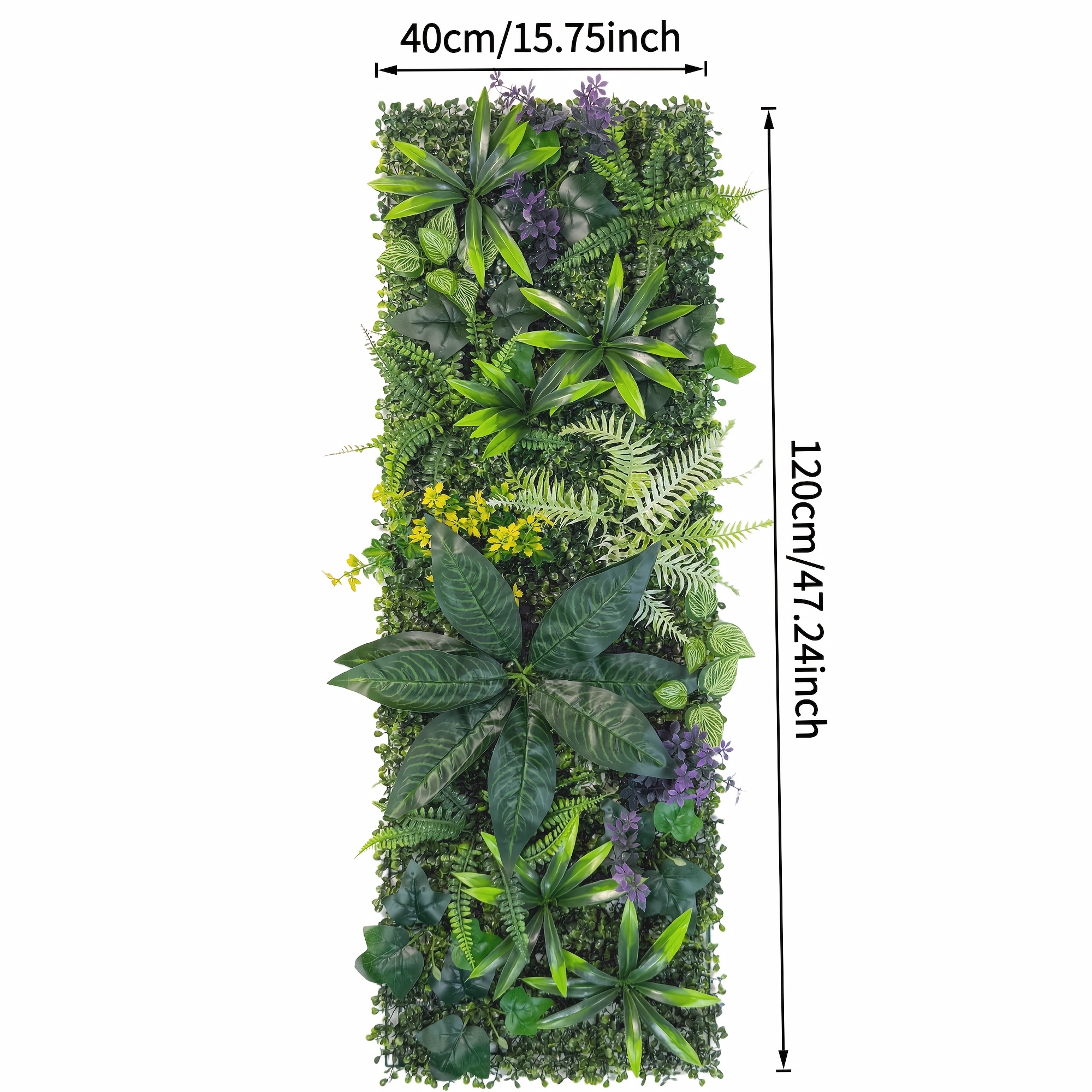 Image of 40x120cm Uv-resistant Artificial Plant Grass Wall, Maintenance-free Plastic Leaf Screen, , Suitable For Indoor And Outdoor Walls, Hotels, Gyms, , Offices, Living Rooms, Etc