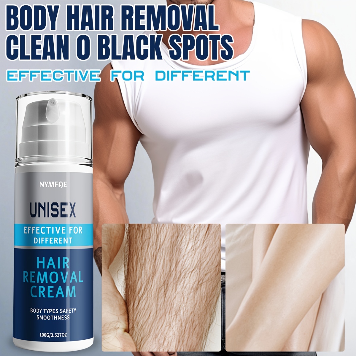 100g/3.527oz.Gentle Hair Removal Cream for Body & Bikini|Fast Acting in 5 Mins. Smooth Three Months. Hair Removal Cream. Moment Hair Removal, Gentle Formula for Sensitive Skin. Used for Facial|Underarm|Leg|Arm And Private Area Hair Removal. Unisex.