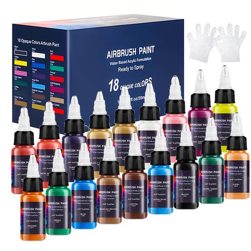 paint 18 colors 12 colors 6 colors paint set 20ml 0 67oz opaque colors water based acrylic air brush paints for metal plastic models canvas acrylic paint kit for beginners and