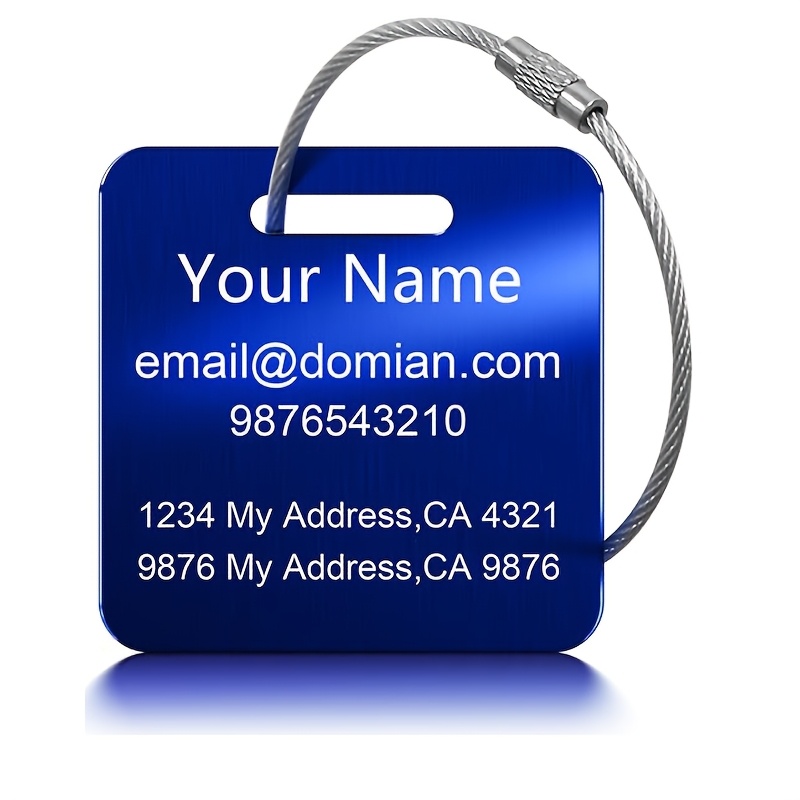 Customized Laser Engraved Stainless Steel Luggage Tag