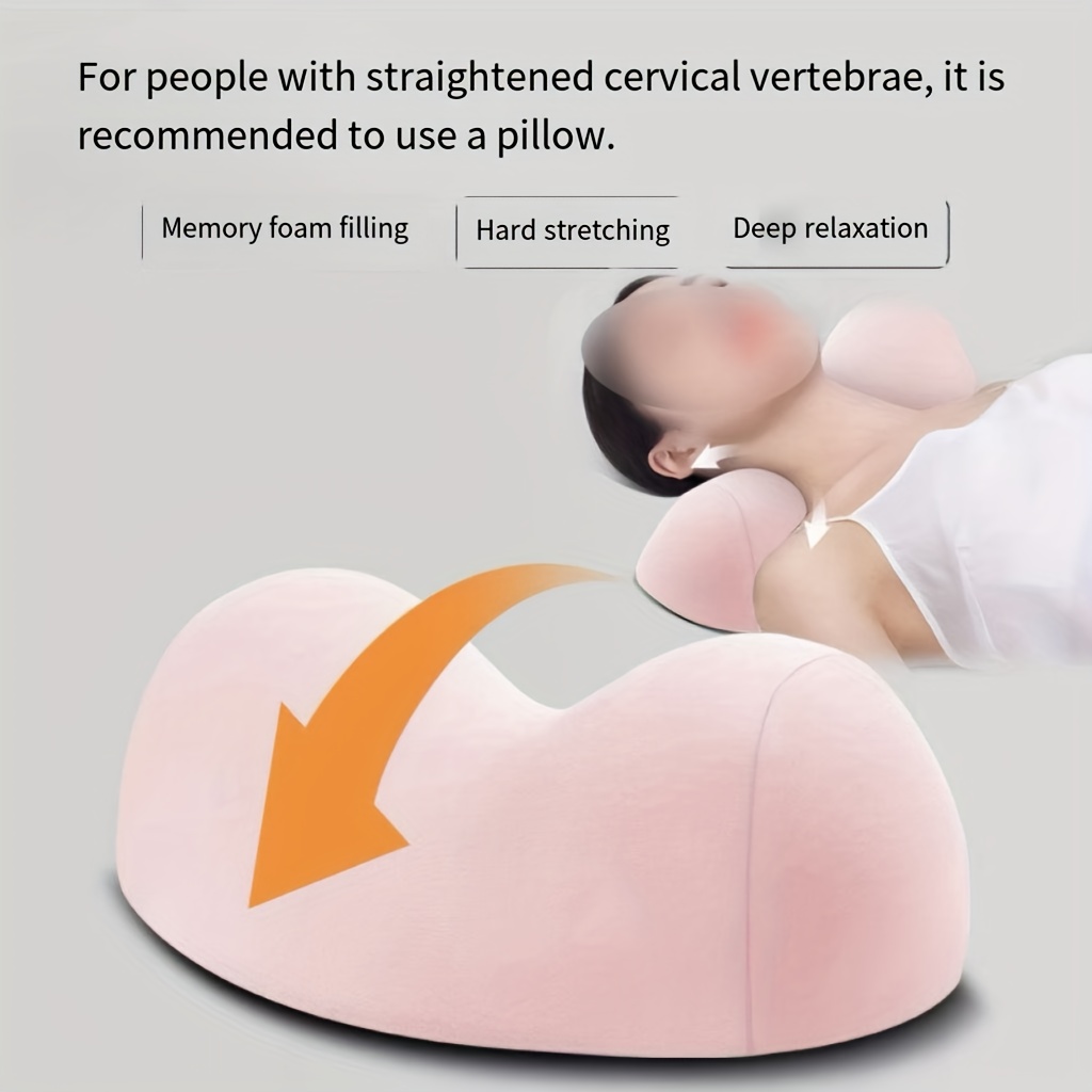 TEMU Oreiller cervical pour cou et colonne vertébrale - Oreiller cervical pour aide au sommeil, posture, utilisation au lit (adultes) - Dispositif de