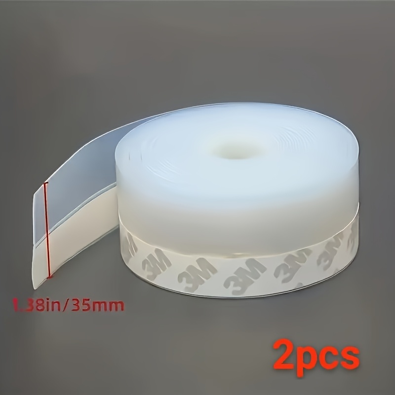 Image of 1 Roll/2 Rolls Door Bottom Weatherstrip, Silicone Self-adhesive Soundproof Windproof Dustproof Door Side Seal Strip, Suitable For House And Glass Shower Door Decoration, Transparent Sealing Strip