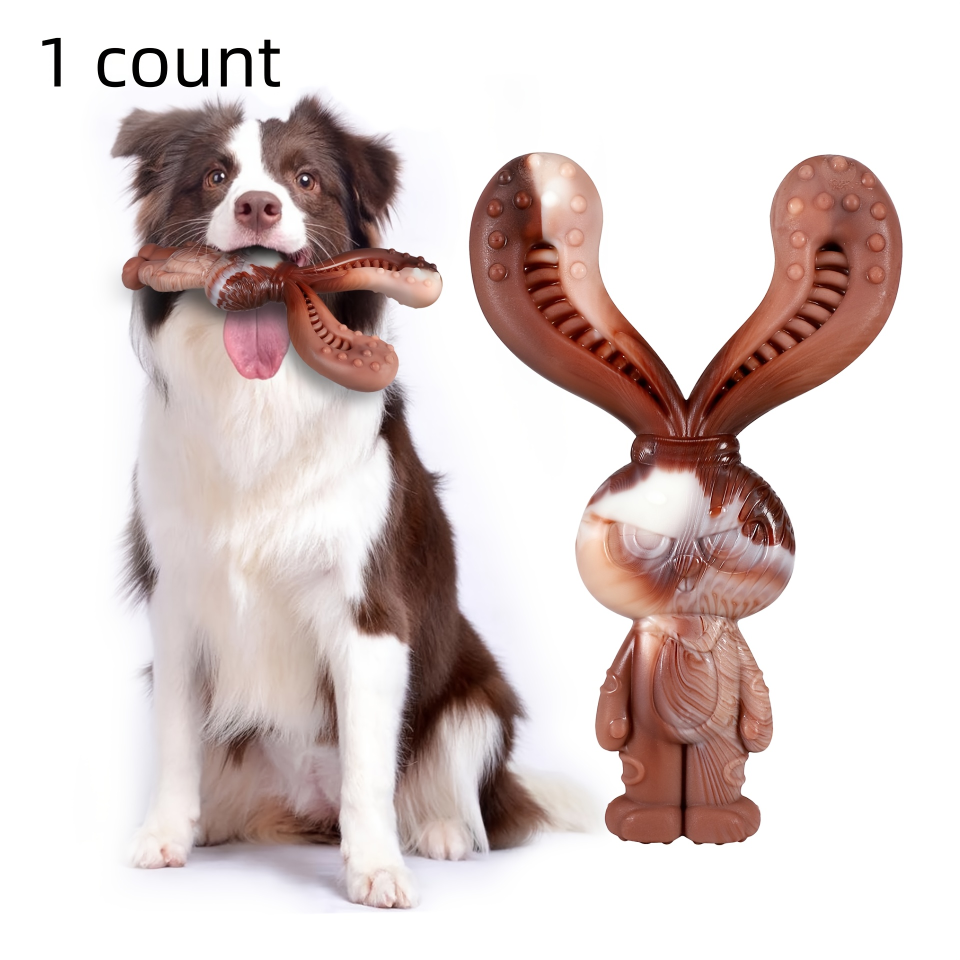 The Dog Chews On A Toy, A Dental Chew Nylon Material, Enhancing For Pets During Playtime