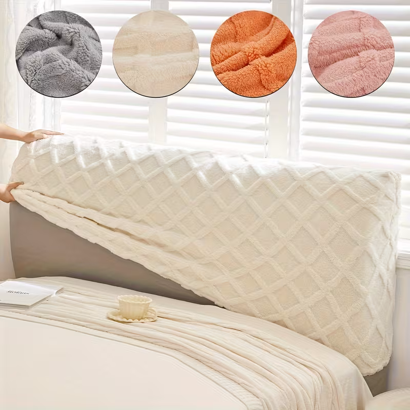 open 1pc diamond grid heavy double sided shu bedside cover plush headboard cover queen size pet friendly dustproof furniture protection cover easy to clean warm in autumn and winter 1