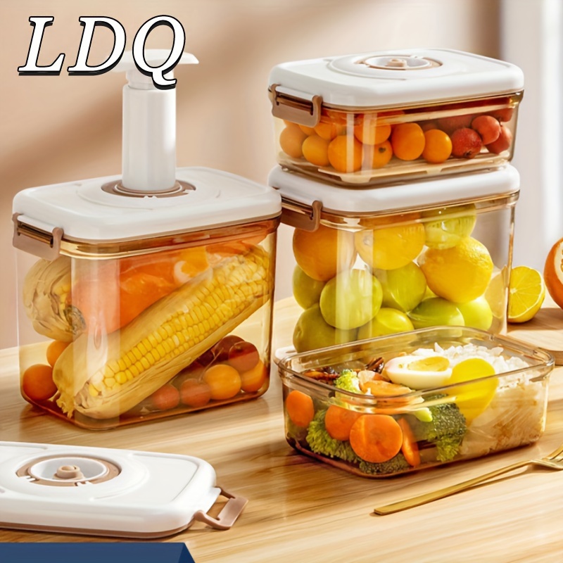 

1pc Vacuum Crisper, Food Grade Vaping Seal Box, Refrigerator Drainage Large Storage Jar, Food Fruit Organizer For Cafes/ Restaurants Eid Al-adha Mubarak