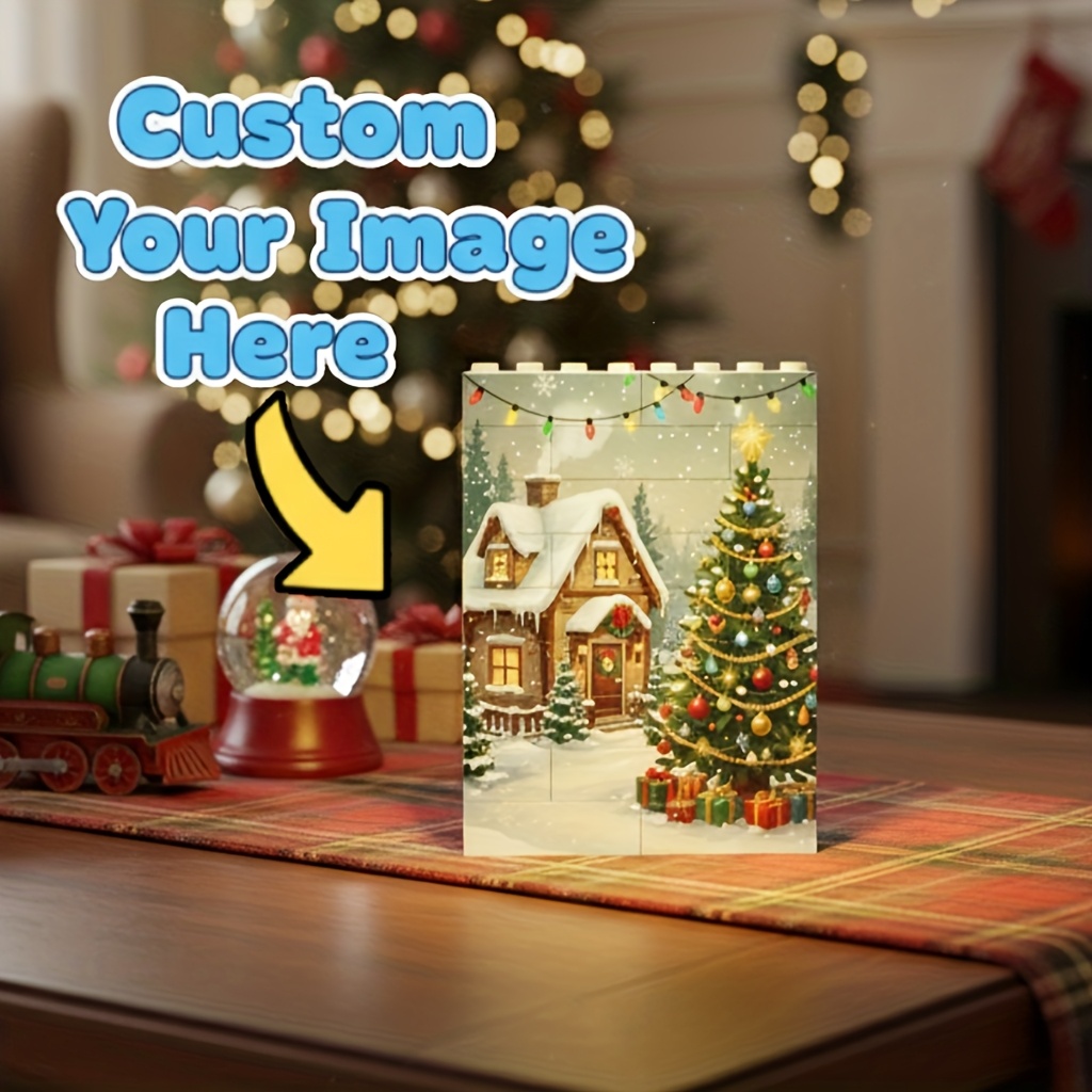 Image of Personalized Custom Photo Block Puzzle Ornament, Christmas Gift, Decorating Home, Father's Day/mother's Day/valentine's Day/anniversary, Creative Unique Souvenir, And Office Decoration