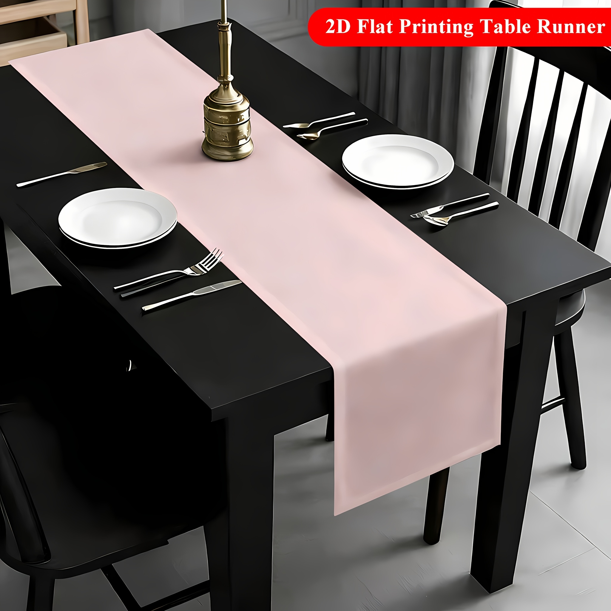 TEMU de mesa rectangular de poliéster, 1 pieza, 2D, con de difuminada , adecuado para mesas de comedor, mesas de , celebraciones de aniversario,
