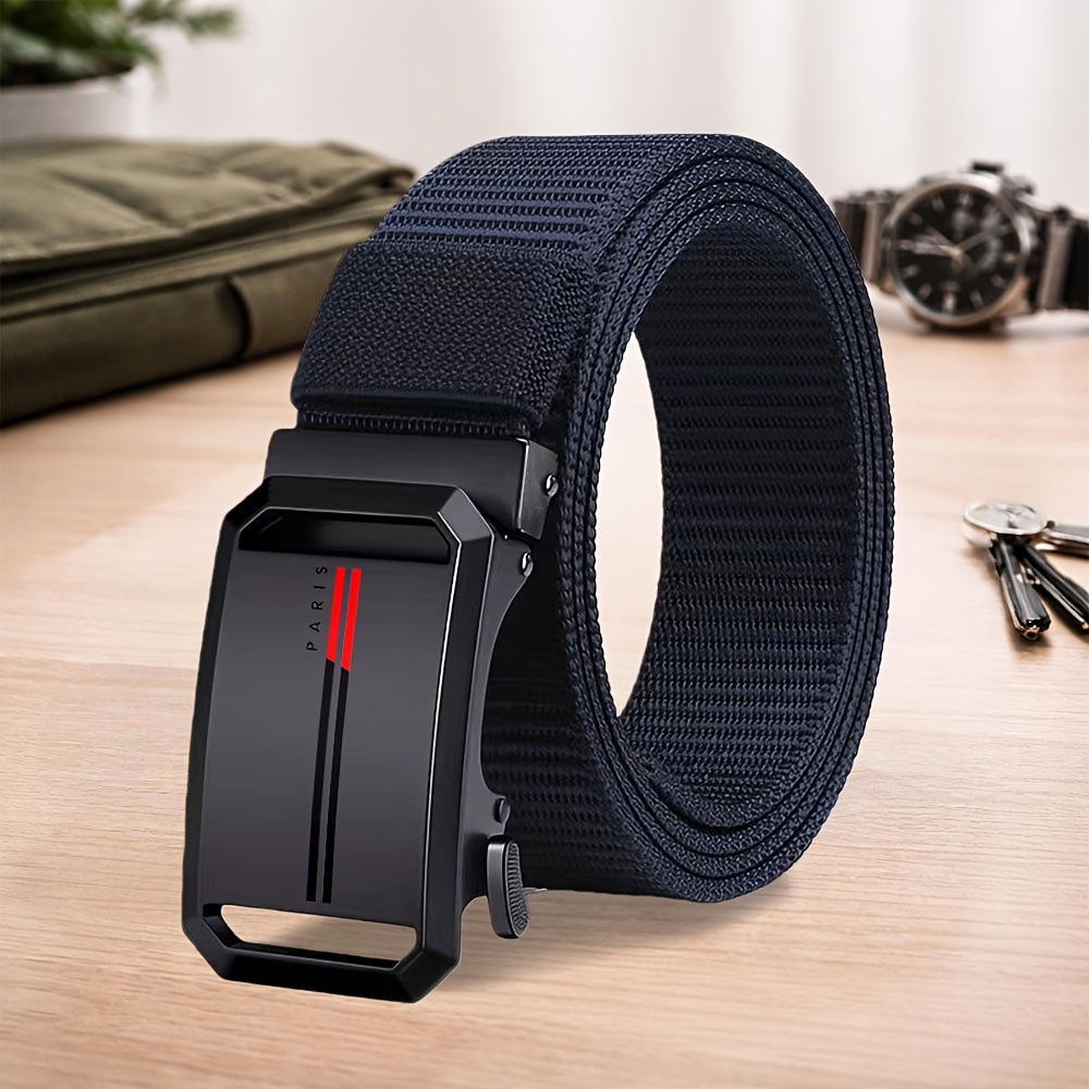 TEMU Cintura da a righe PARIS, 1 pezzo, di tendenza - Cintura da lavoro - Cintura da - Adatta per abbigliamento formale - Pantaloni cargo - Jeans -