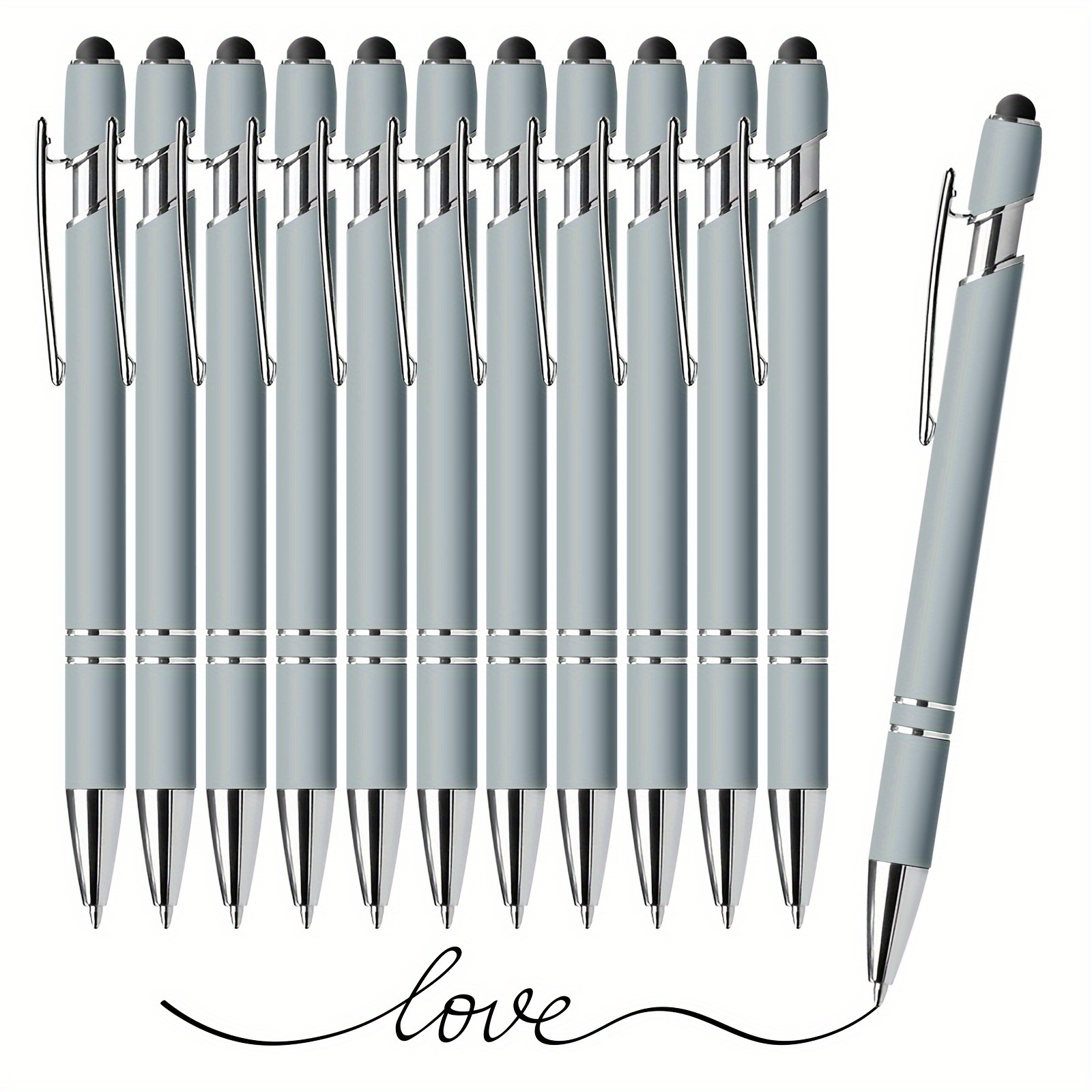 

12pcs Metal Ballpoint Pens With Touch Screen , Elegant And Deep Morandi Color, Suitable For School And Office Use, Great For Holiday Gifts And Gifts