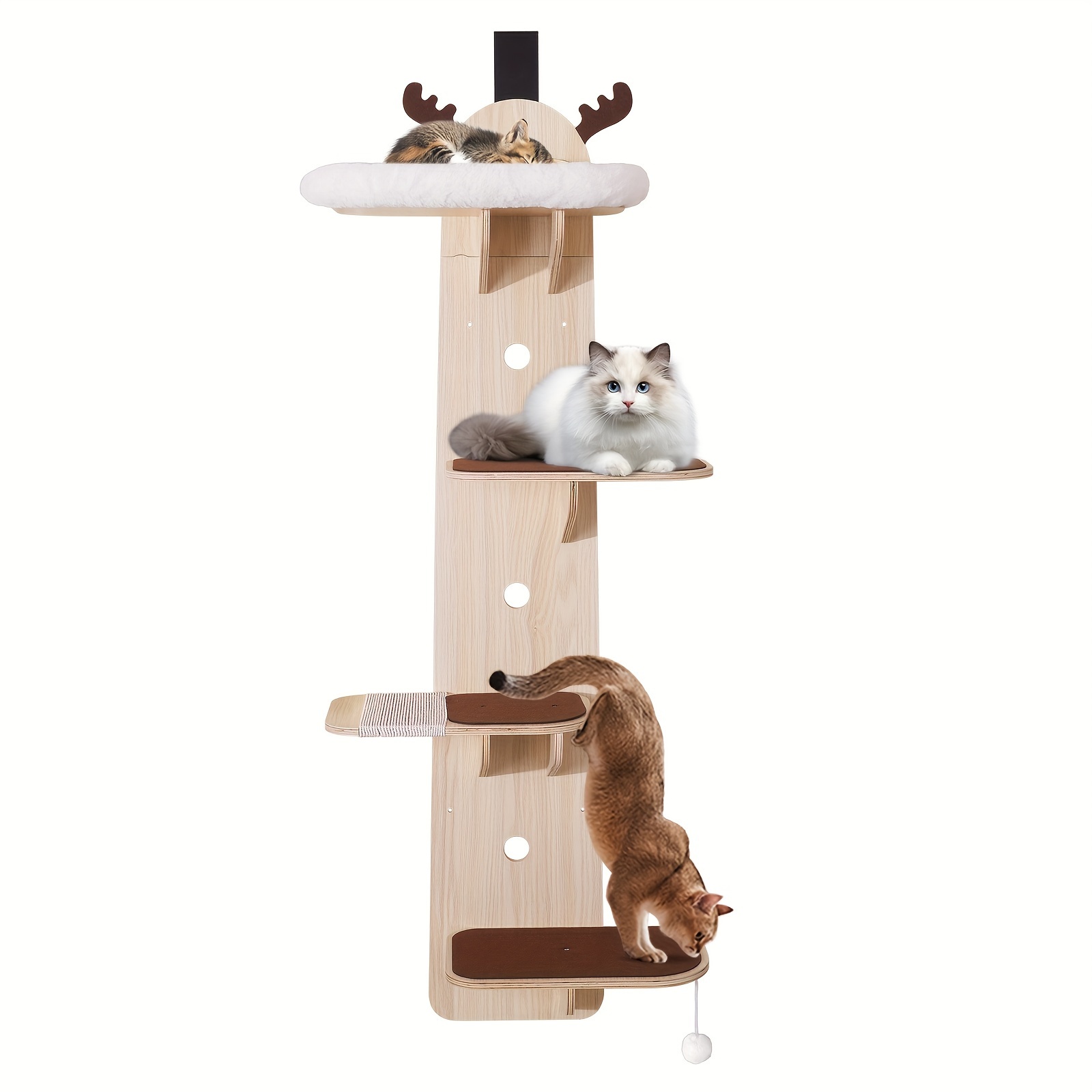 E-shop Klettergerüst für mehrere Katzen Katzenklettergerüst mit Katzenbett Holz