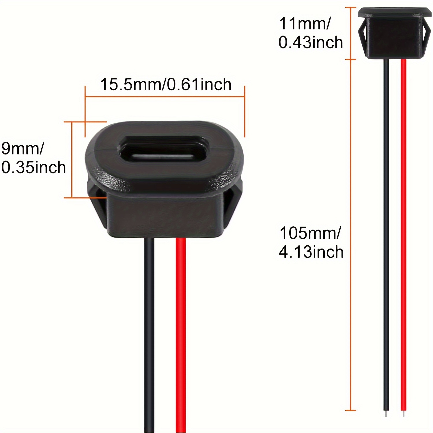 10 15 20pcs type c female chassis 2p solder wire type usb c tail fiber cable   line usb c plug to 2 pin   wire open connector Product details 2