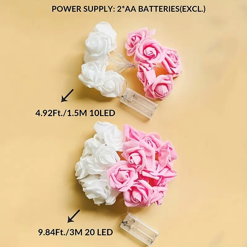 1pc plastic decorative lamp, rose ornament light, suitable for home 2