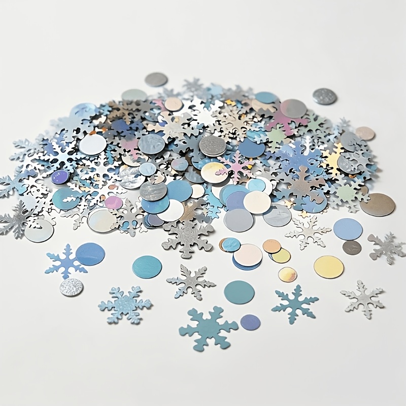TEMU 110pcs Per Pack Of Pre-made Snowflake Confetti Decorations, Suitable For Christmas Parties, Winter-themed Party Decorations, Snowflake-themed