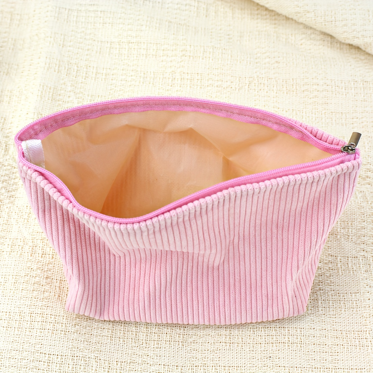 

Corduroy Organizer Pouch For Electronics & Accessories - Polyester Storage Bag