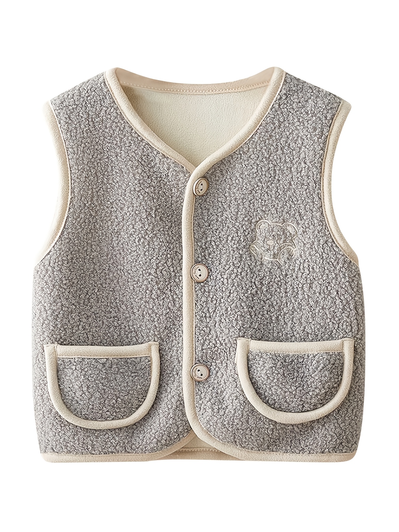 baby vest for girls boy toddler sleeveless sherpa vest fall winter button waistcoat outerwear 0 3t