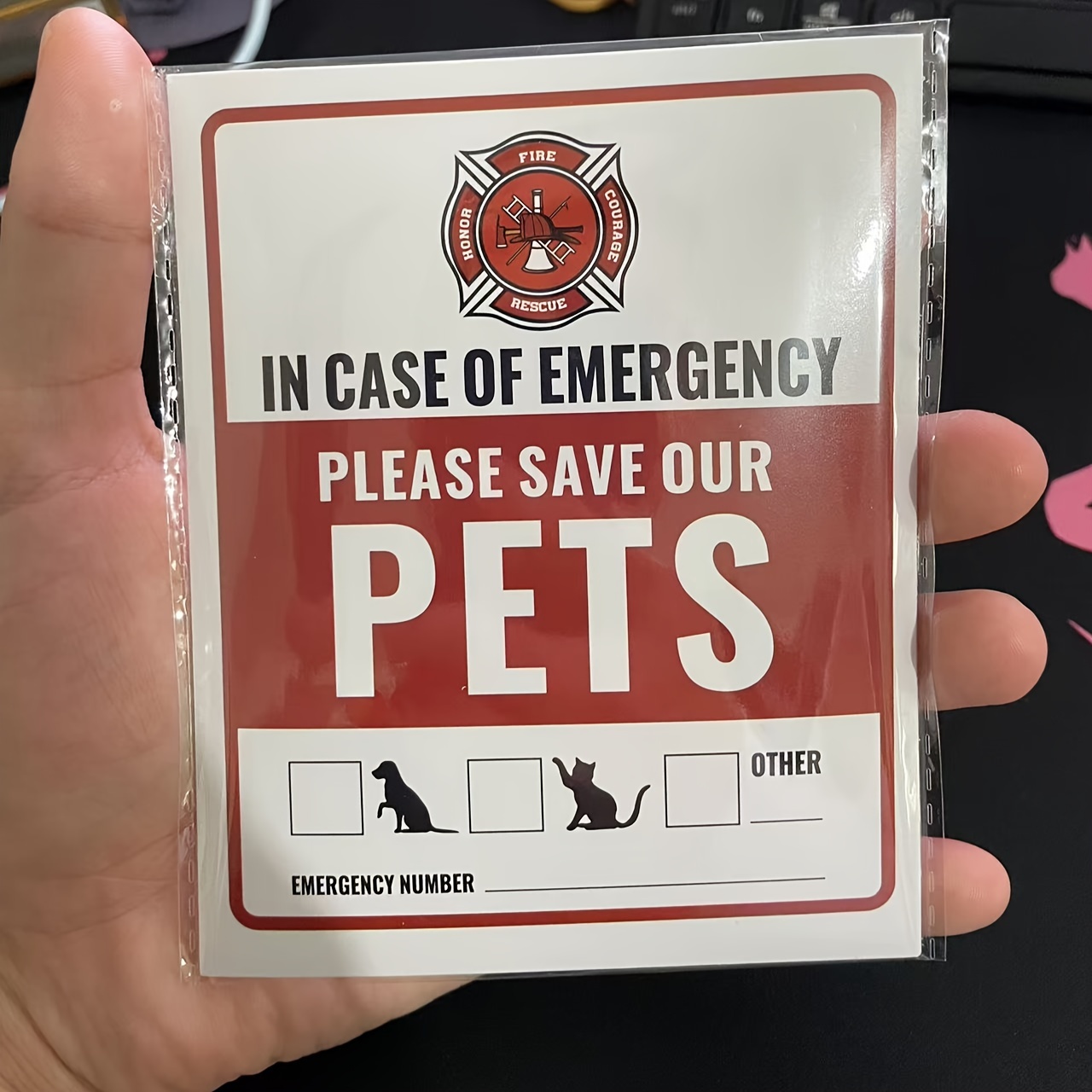 Set Of 4 Emergency Stickers - Easy To Apply & Long-lasting, Uv Resistant & For Safety, Noticeable Rescue Signs For Fires & Emergencies