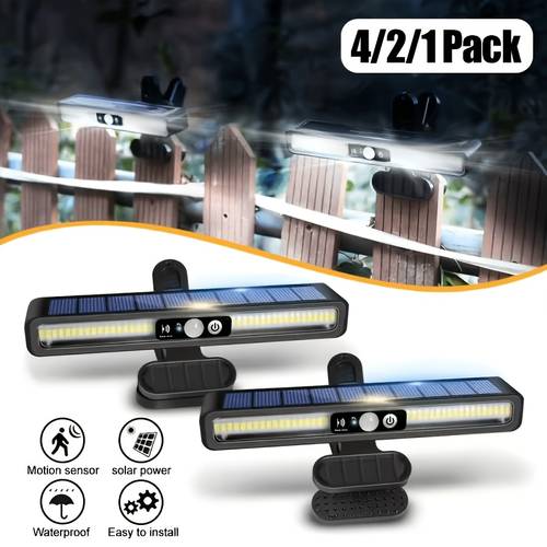 4 2 1 pack outdoor solar motion sensor light ip65 36pcs 5630 high brightness led beads clip on wall mounting wall light fence light camping light landscape light suitable for courtyard commercial lighting automatic on off