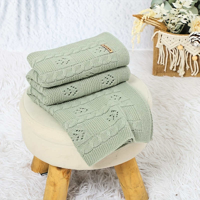 

Spring And Summer Knitted Mesh Hollow Solid Color Blanket, Multi-functional Blanket