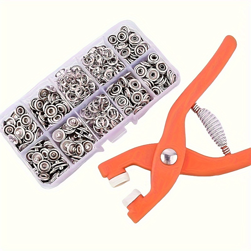 

1set Sewing And Diy Crafts Snap Button Kit - 50pcs Set With Hand Pressure Pliers - Perfect For Clothing, Hats, And Bags