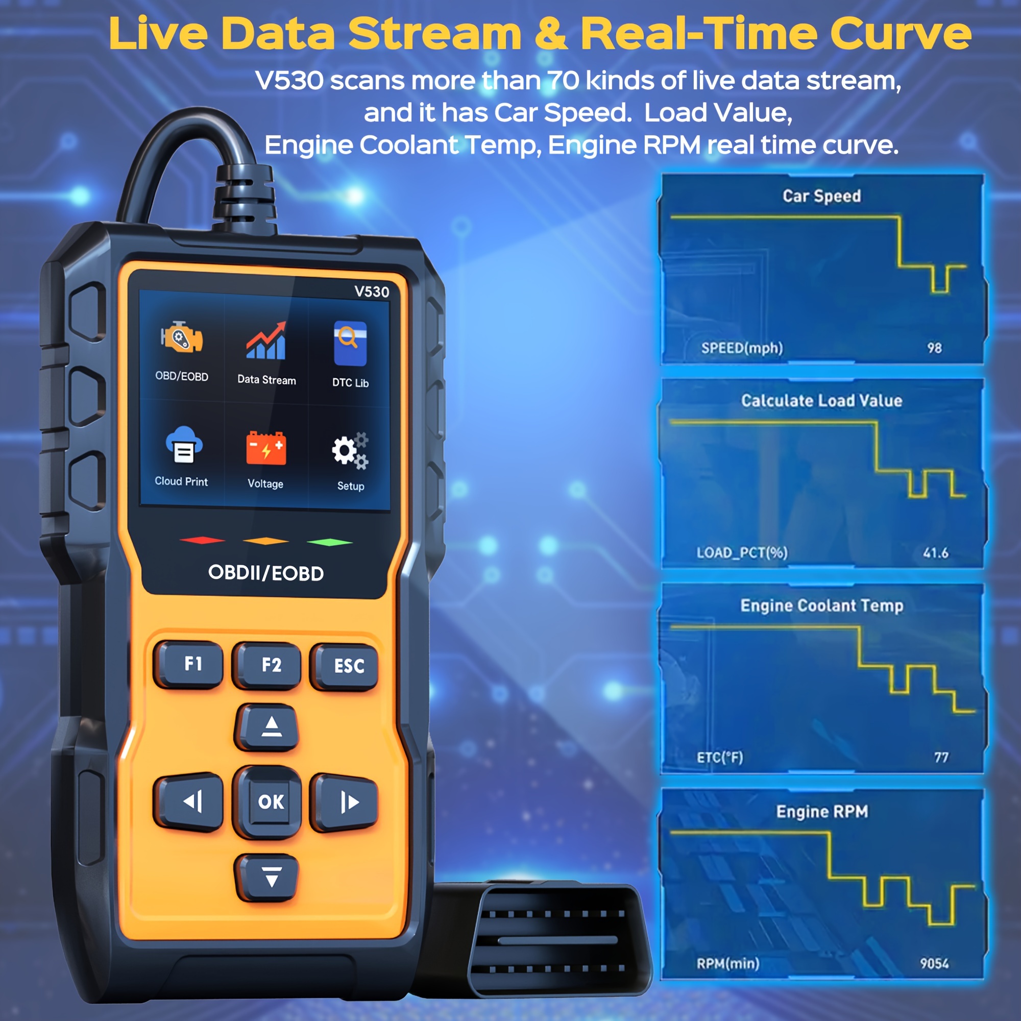 专业的obd2扫描仪诊断工具，增强检查引擎代码阅读器与重置obdii