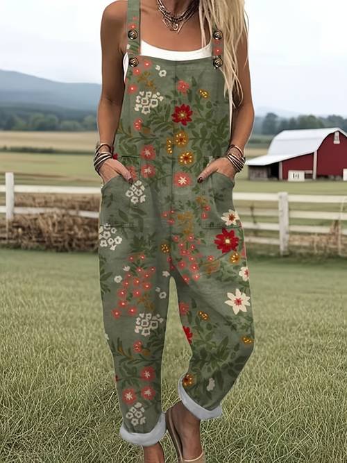 item picture farm floral pocket adjustable jumpsuit d96