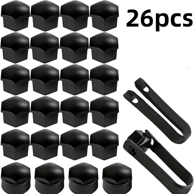 TEMU 26 piezas de tapón universal para tornillos de rueda, cubierta decorativa multicolor para bujes, con clip desmontable, resistente a la corrosión