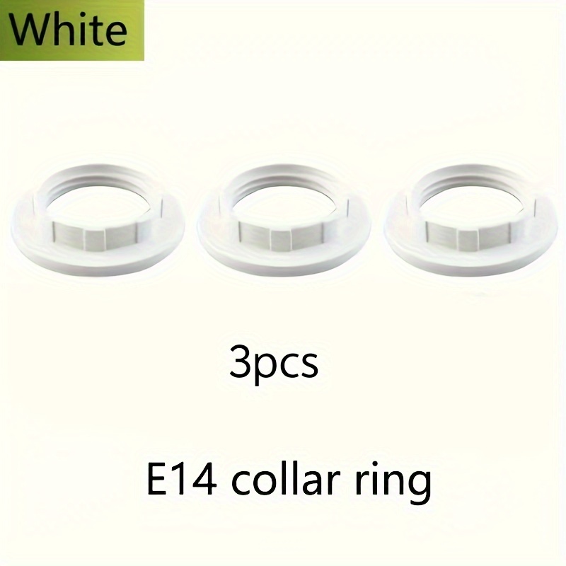 3pcs Lampshade Retaining Rings, E14/e26 (e27), White/black - Versatile Fit For Light Fixtures