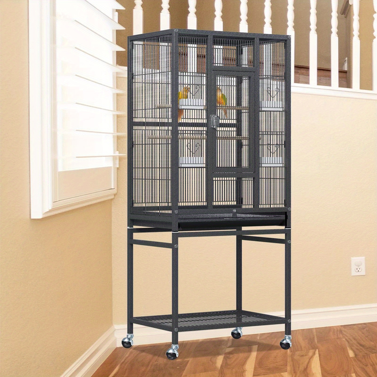 

53 Inches Birdcage Cover And Bird Cage Seed Catcher, Bird Cages For Parakeets, Parrot, Cockatiel, , Flight Cage For Birds