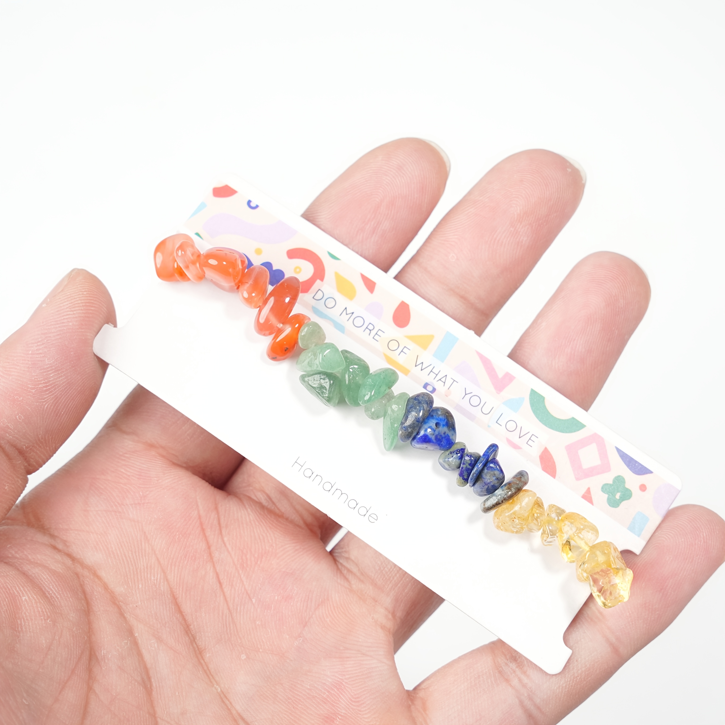 Colorful Chakra Crystal Stone Stretch Bracelet, Versatile Gift