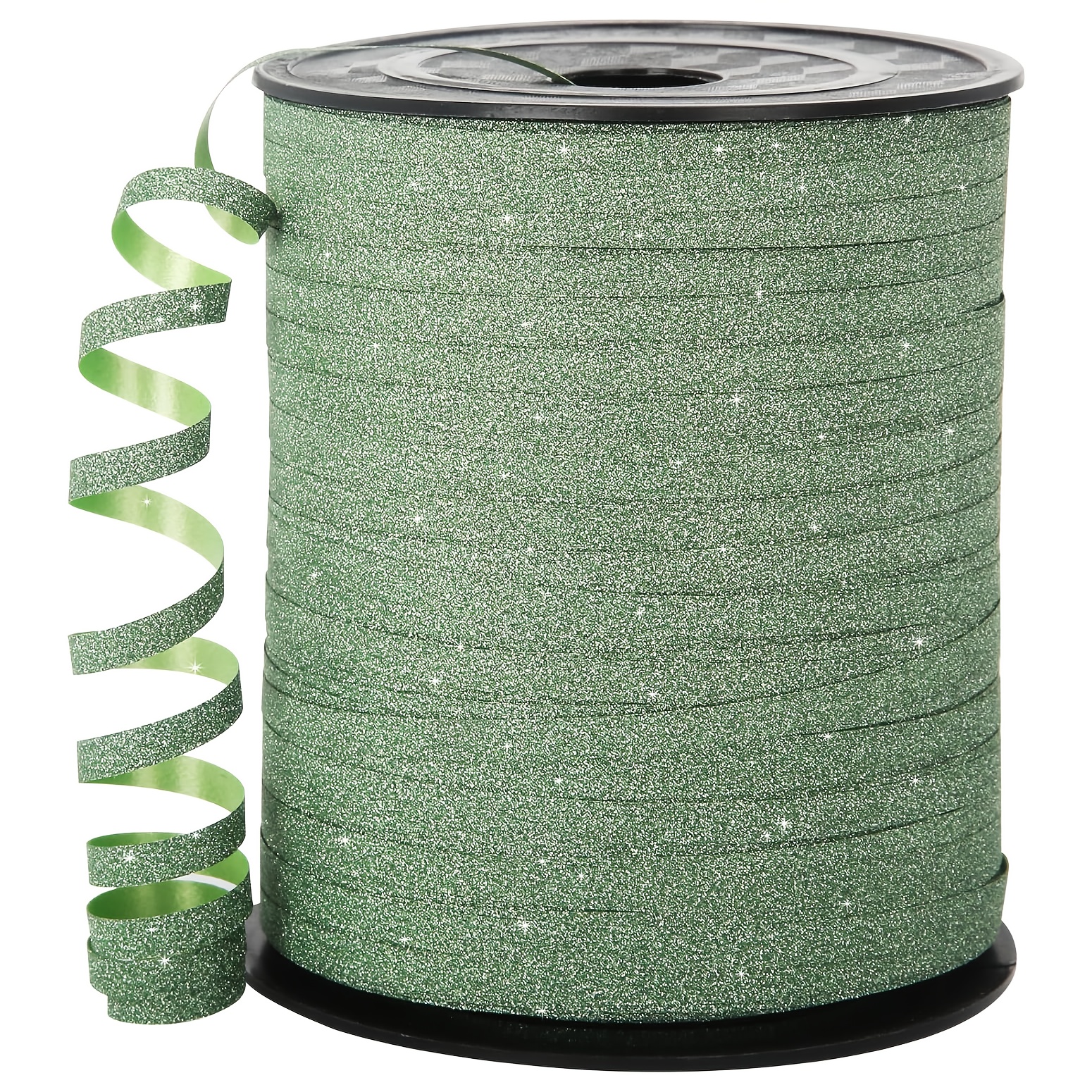 Image of 500 Yard Giltter Green Ribbon, Green Ribbon Curling Ribbon 's Ribbon For Balloon String, Gift Wrapping, Florist Flower, Party, Birthday, Baby Shower, 's Day Decoration, Green