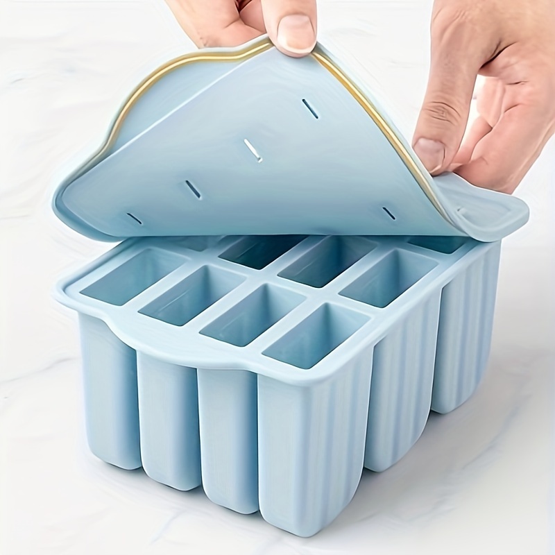 12pcs silicone sicle molds bpa free sicle maker molds ice molds homemade sicle ice maker with 50pcs sicle sticks cleaning brush details 2
