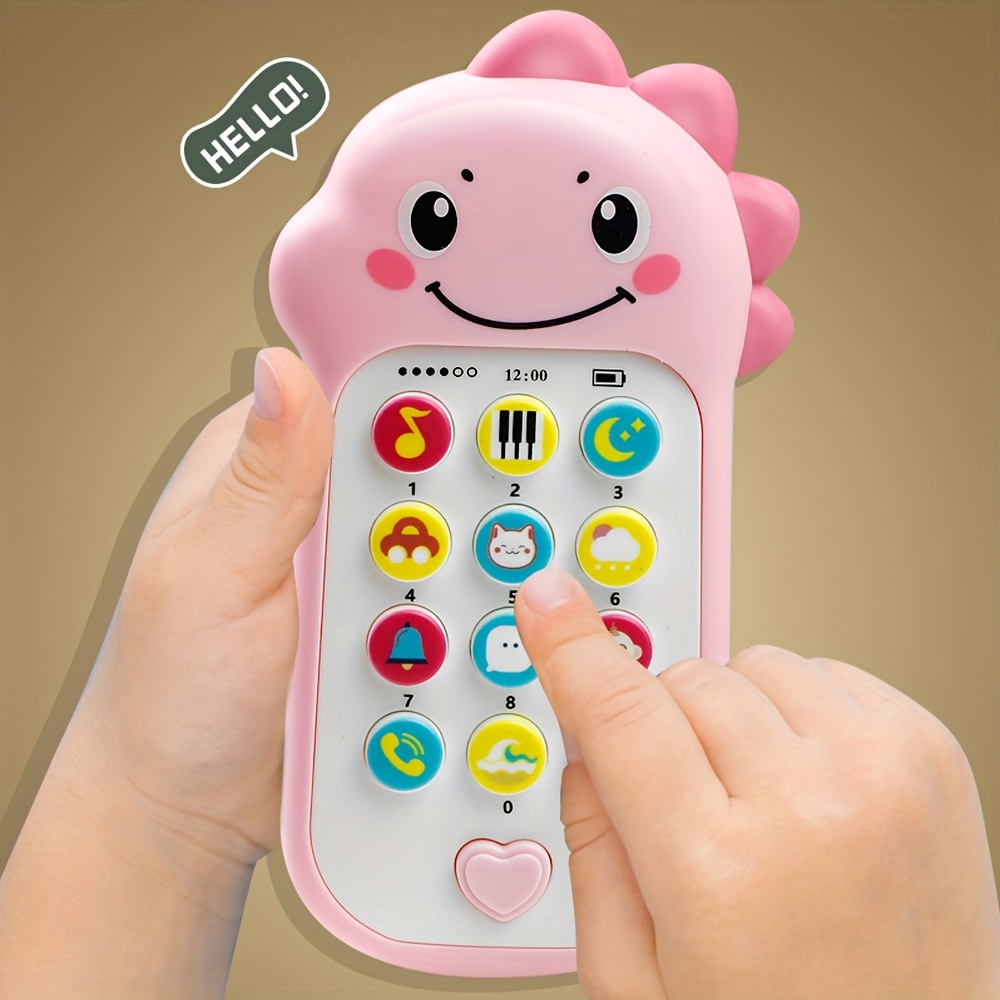 1pc Dinosaur Music Phone Toy with Light And Sound, Baby Early Education Toy, Halloween Christmas Kids Gift, Random Color Shipped