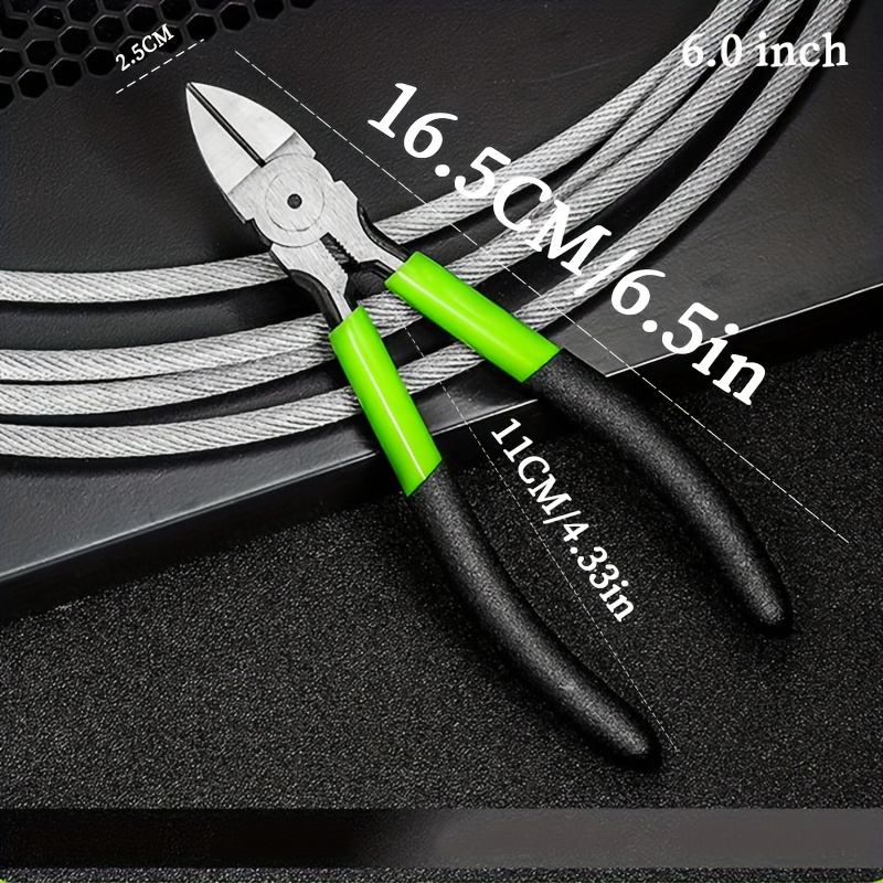 Image of Ergonomic 6-inch Wire Cutter - Cutter Model Pliers - High Carbon Steel Flush Cutters With Comfortable Grips, Spring Loaded, - Ideal For Jewelry Making, Crafting And Electrical Work