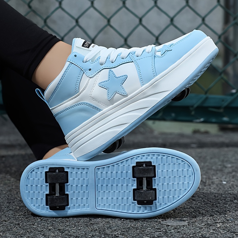 womens high top double row roller skates multifunctional detachable outdoor sports sneakers versatile casual shoes