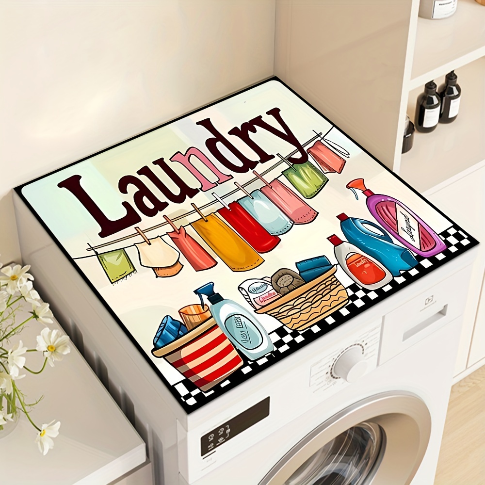 

1pc Vibrant Laundry Room Countertop Mat - Quick-dry & Waterproof, Dust-proof Polyester With Laundry , Washing Machine Cover & Home Decor, Laundry Room Accessories