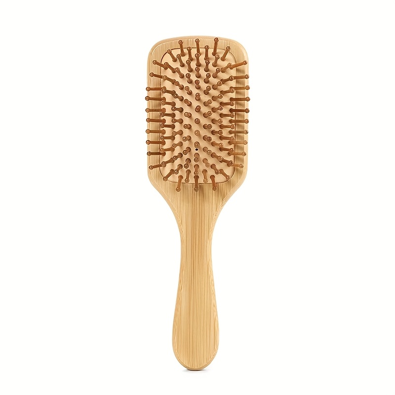 Bamboo Square Air Cushion Comb | Ideal For Normal Hair, Bamboo Bristles And Handle
