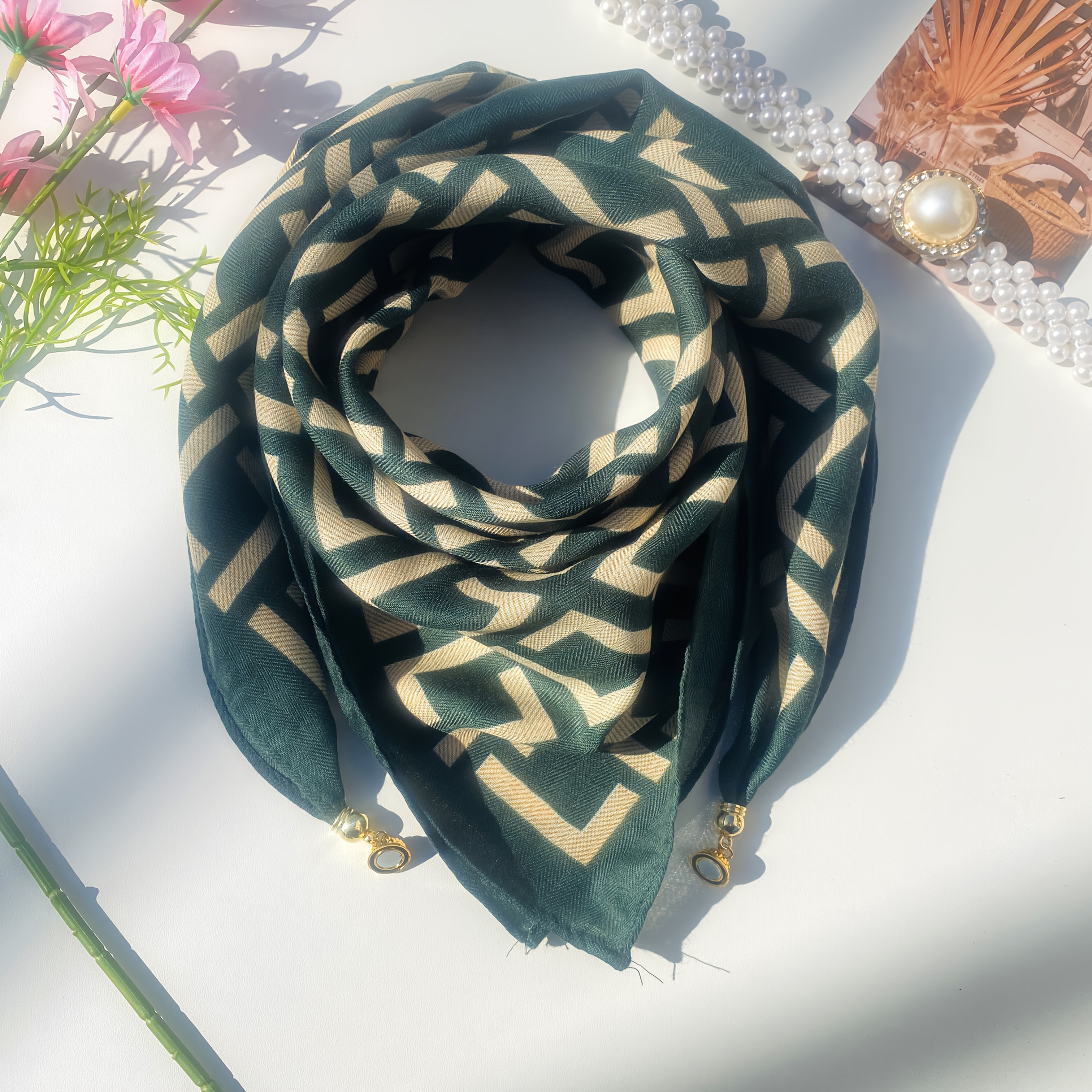 

Women's Scarf - Soft, Comfortable Polyester, Magnetic-, Fit, Wear, Ideal For Casual