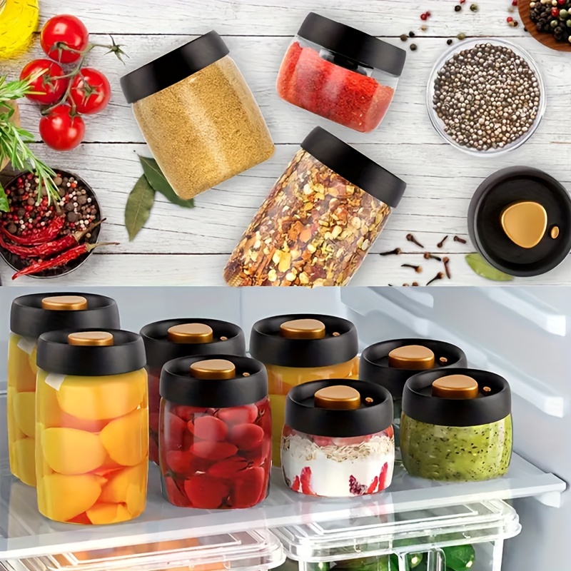 1pc airtight vacuum sealed glass storage jar with pressure pump moisture proof container for coffee beans tea nuts   kitchen organization and preservation   material details 1