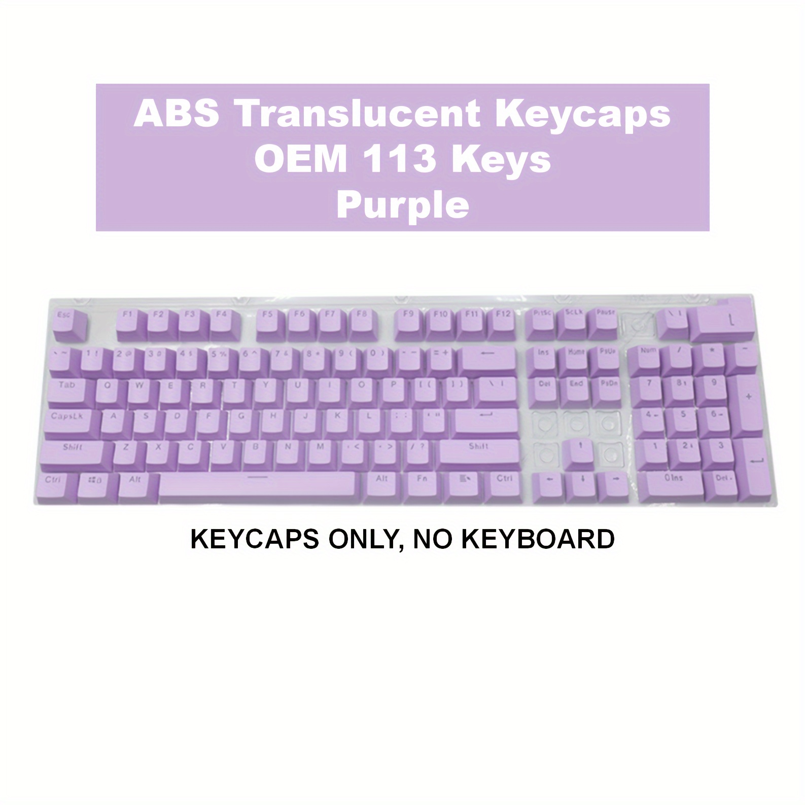 White Gray PBT Double-shot Keycap Set Translucent Backlit for Cherry MX  Keyboard