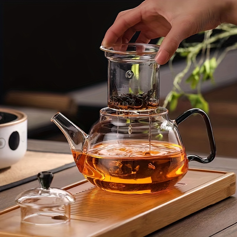 1個 ガラス内釜フィルター花茶ケトル 高温対応 オフィス＆ホーム用茶 