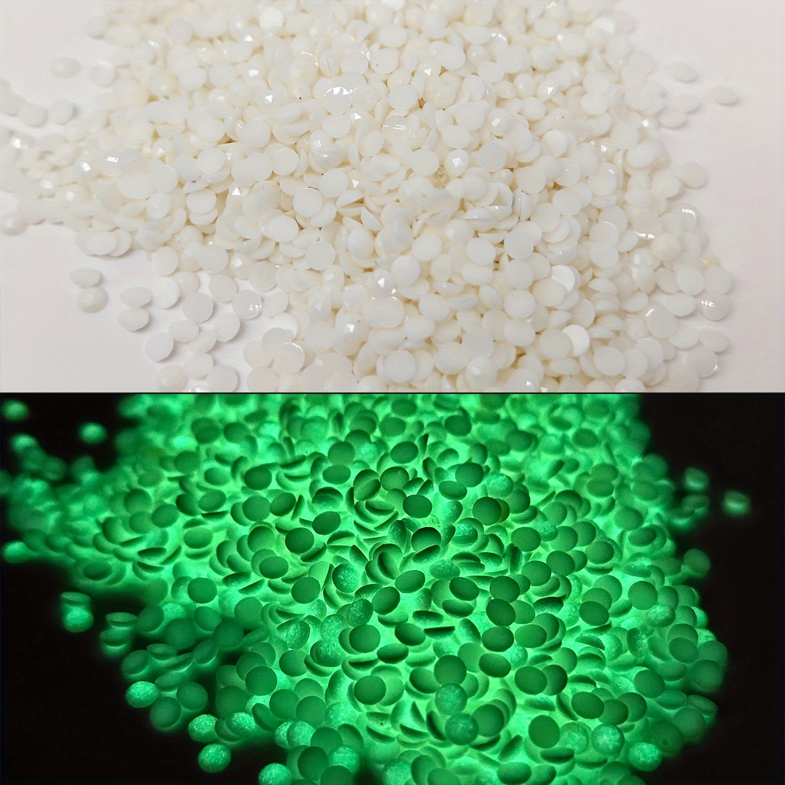 Diamond Painting - 2.8mm/10g About 1900pcs Diamond Resin Material White Blue Semi-round Diamond Luminous Diamond Diamond Diamond Made Into Clothes, Shoes, Bags, Nail Art