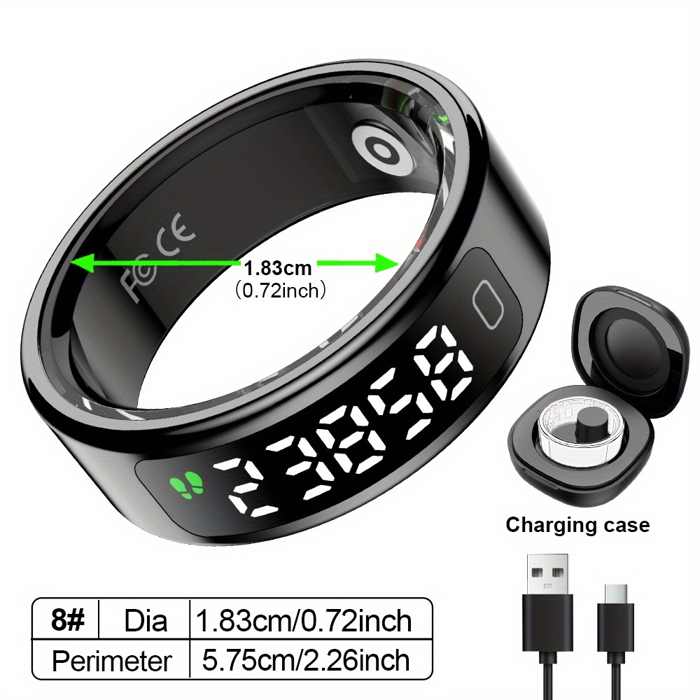 1 stück   2025 neuer smart ring, mehrere trainingsmodi, kalorienzähler, schrittzähler, zeitanzeige, foto-steuerung, edelstahl, 1atm hochwertig, ideal für business & freizeit,   geschenk für familie oder freunde, vielseitiger fitness  , eleganter schmuck, langlebiger touchscreen